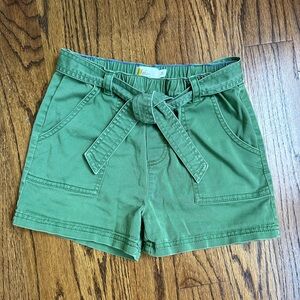 Boden Girls Camp Green Shorts With Belt Size 10
